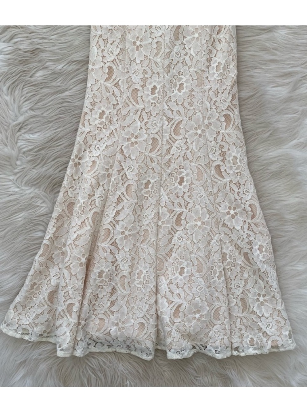 Jarlo Priscilla Maxi Dress Cream White Lace Halter Neck Sleeveless Gown 2 Petite - Picture 13 of 16